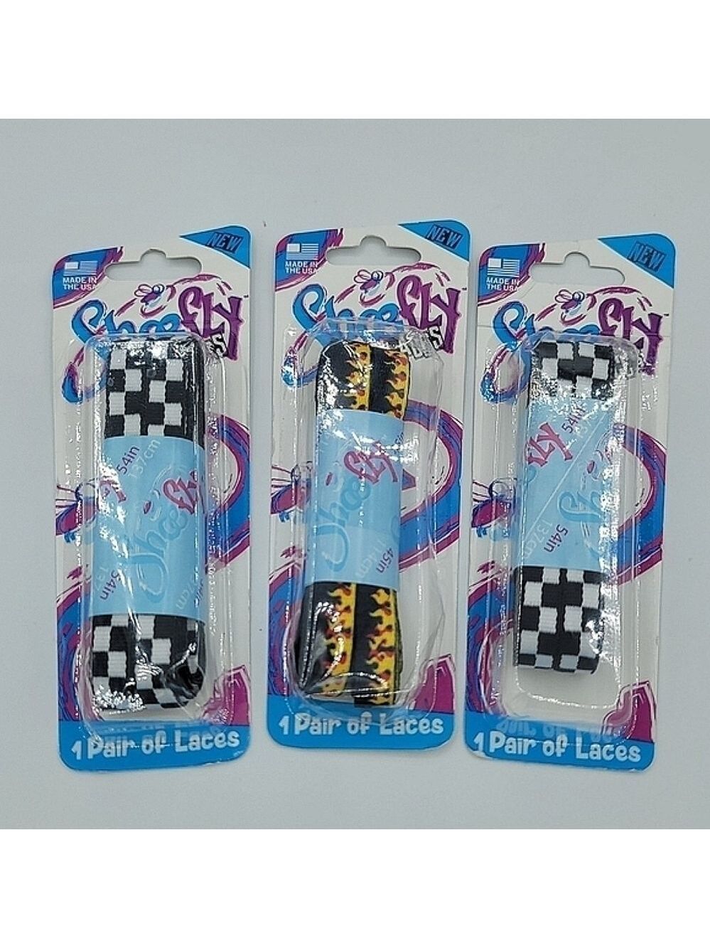 Shoefly Fashion Laces 3 Pairs New #717